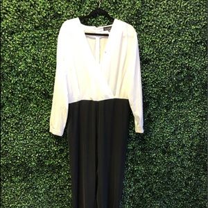 Dress causal, black and  white pants suite.